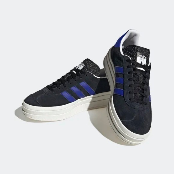 adidas women’s Gazelle Bold Shoes 'Black Lucid Blue' HQ4408 - Picture 8 of 10